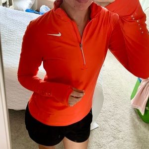 Nike Running Dri-Fit half-zip— neon coral